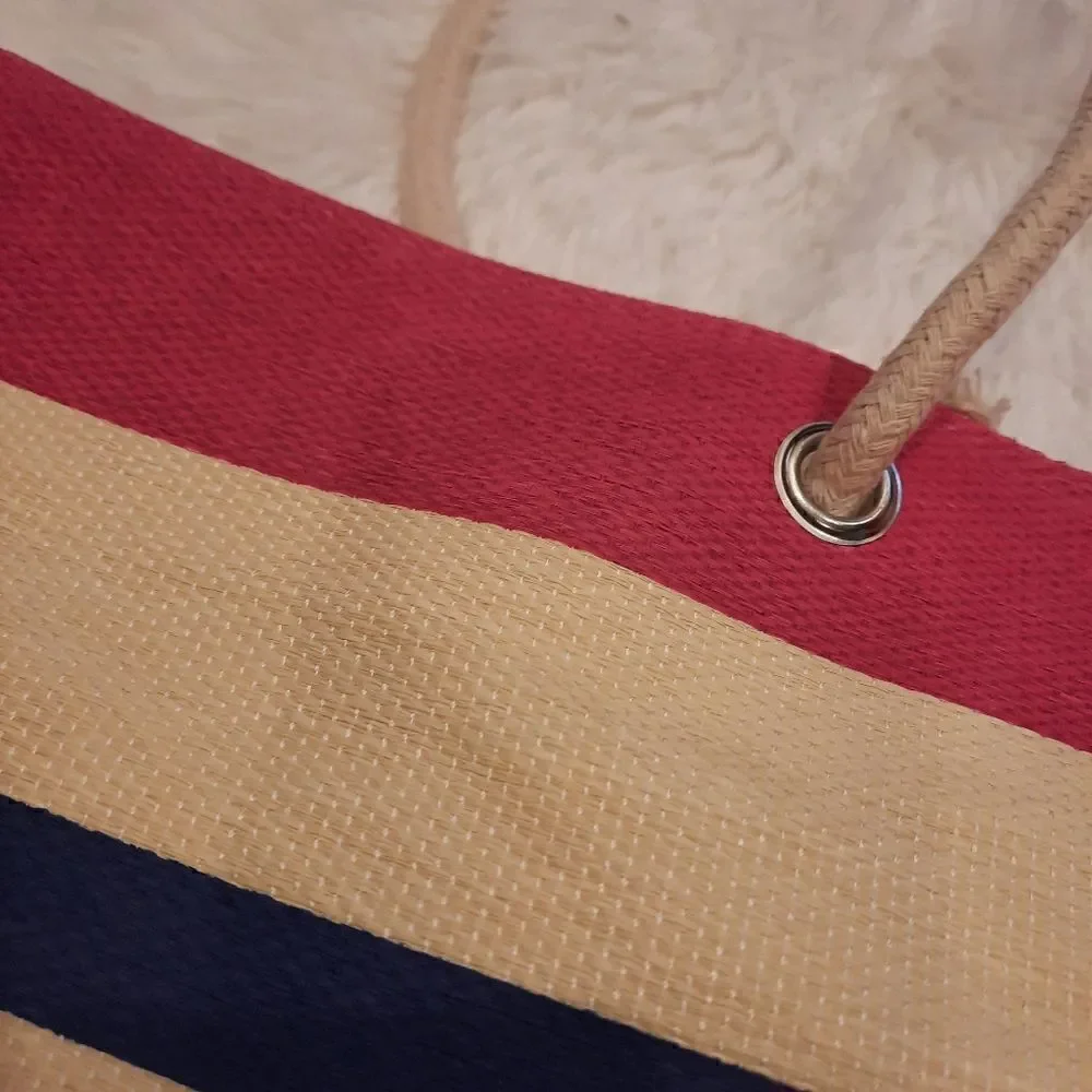 2/$20 Tote Bag Canvas Striped NWOT